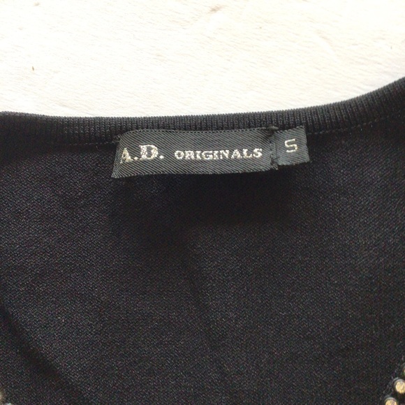 AD ORIGINALS BLACK RHINESTONE NECKLINE SLEEVELESS TOP SMALL - Picture 6 of 8